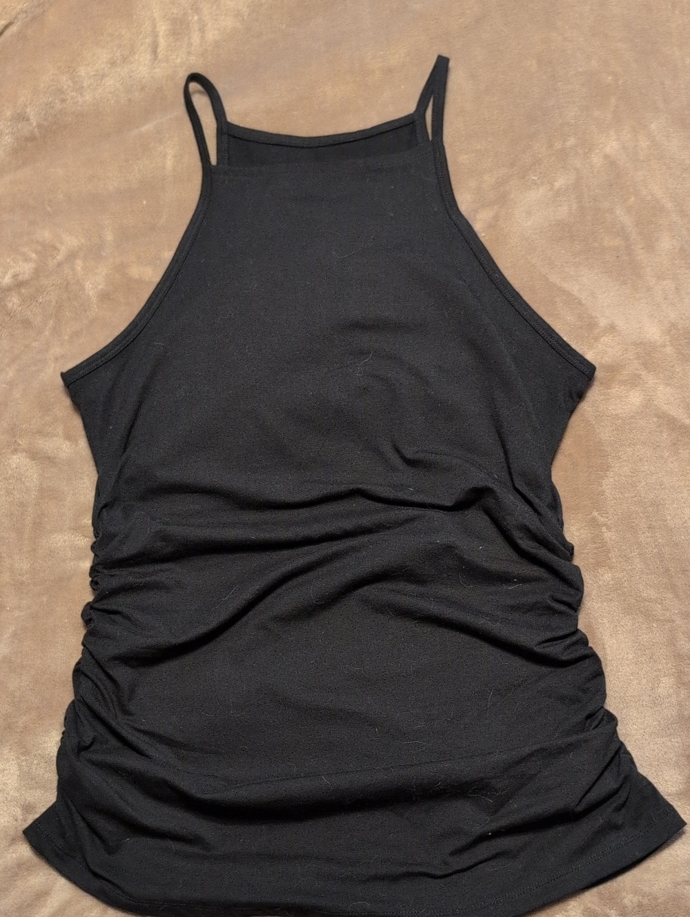torrid Black High Neck Ruched Tank-Size 0-NWOT